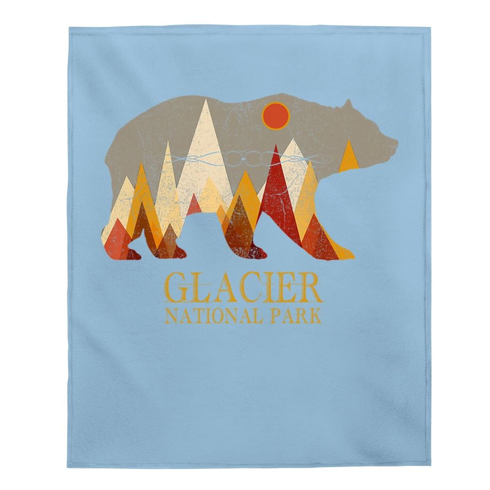 Glacier National Park Grizzly Bear Montana Baby Blanket