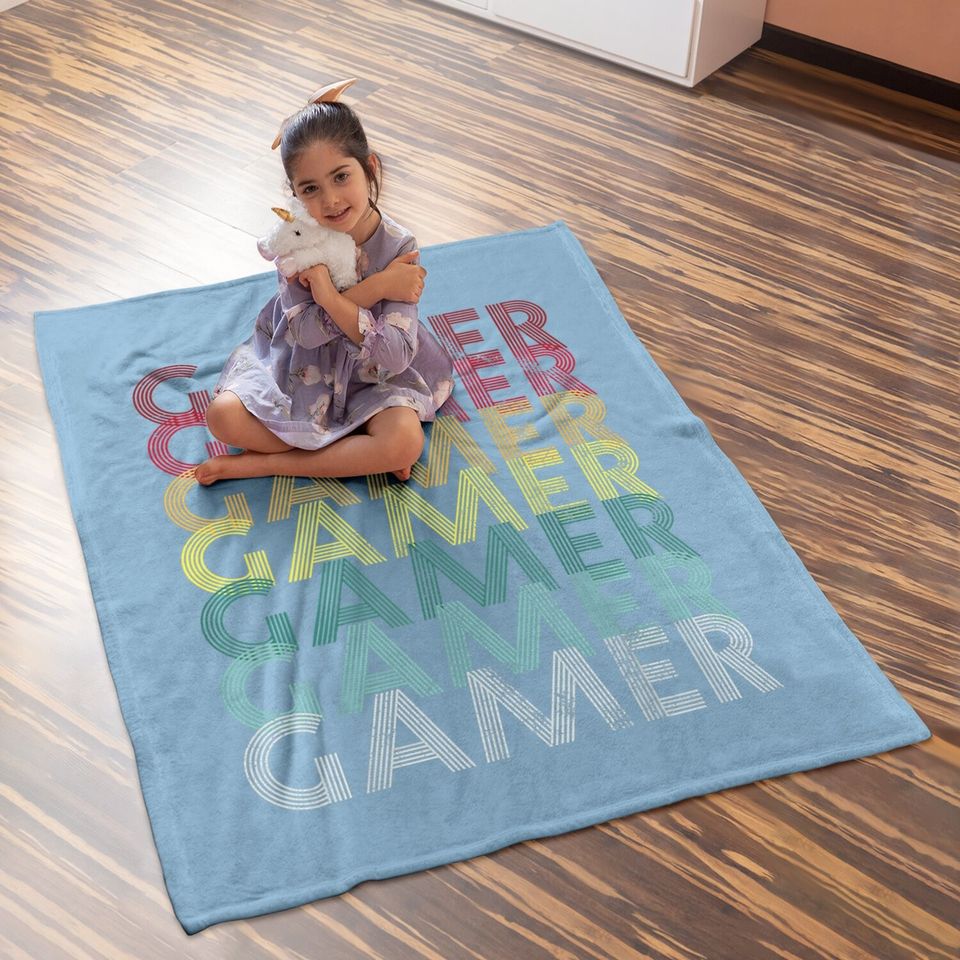 Gamer Retro 70s Gift Game Funny Baby Blanket