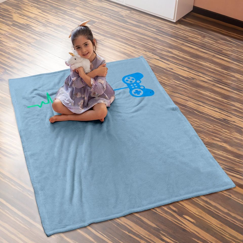 Gamer Heartbeat / Cool Video Game Controller For Nerdy Gamer Baby Blanket
