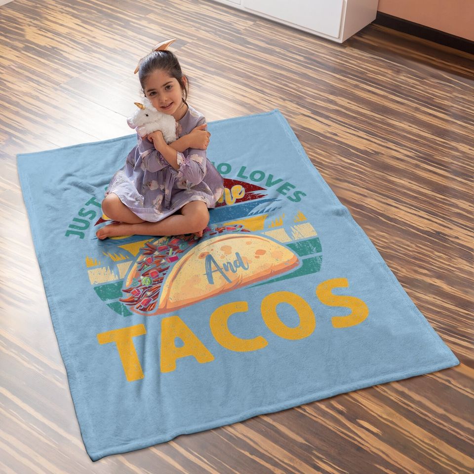 Graphic 365 Taco Baby Blanket Just A Girl Who Loves Sunshine & Tacos Baby Blanket