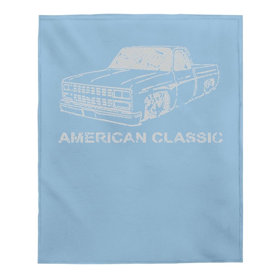 Vintage Racing C10 1973-87 Square Body Pickup Truck Graphic Baby Blanket For Men