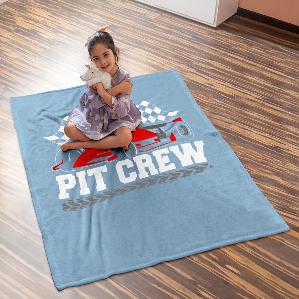 Pit Crew Car Racing Checkered Flag Racing Party Baby Blanket
