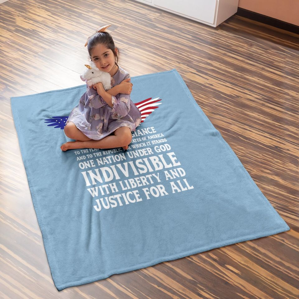 Pledge Allegiance To The Flag Usa Baby Blanket