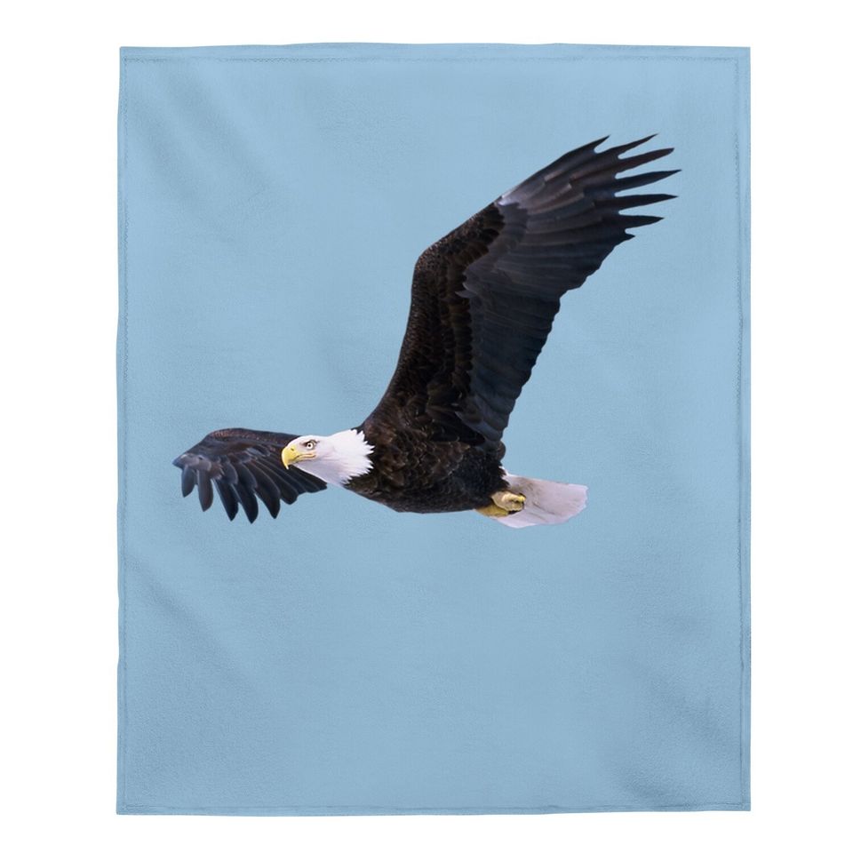 Elegant American Bald Eagle In Flight Photo Portrait Baby Blanket