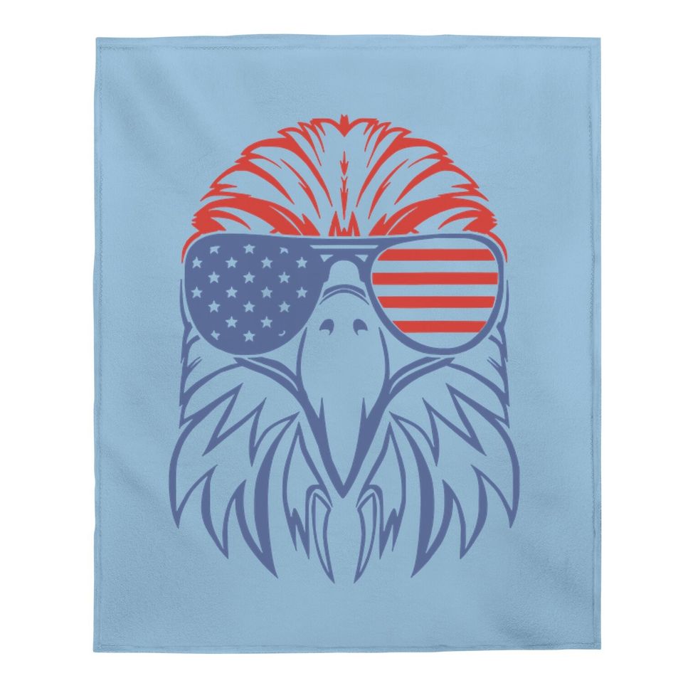 American Bald Eagle Usa Flag Baby Blanket 4th Of July Eagle Usa Baby Blanket