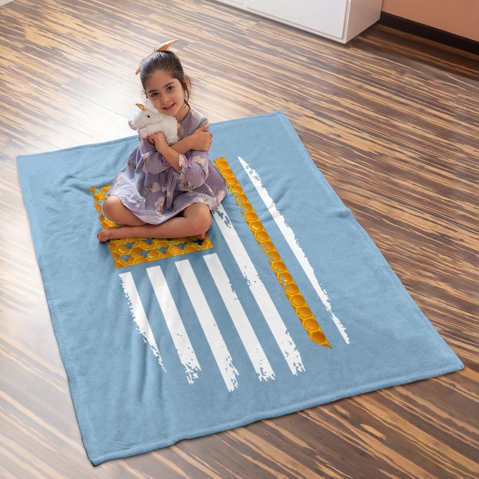 American Flag Beekeeping - Beekeeper - Honey Bee Baby Blanket