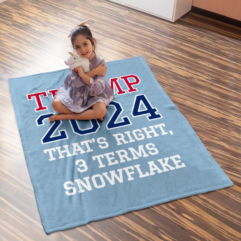 Trump Snowflake Red White & Blue Baby Blanket