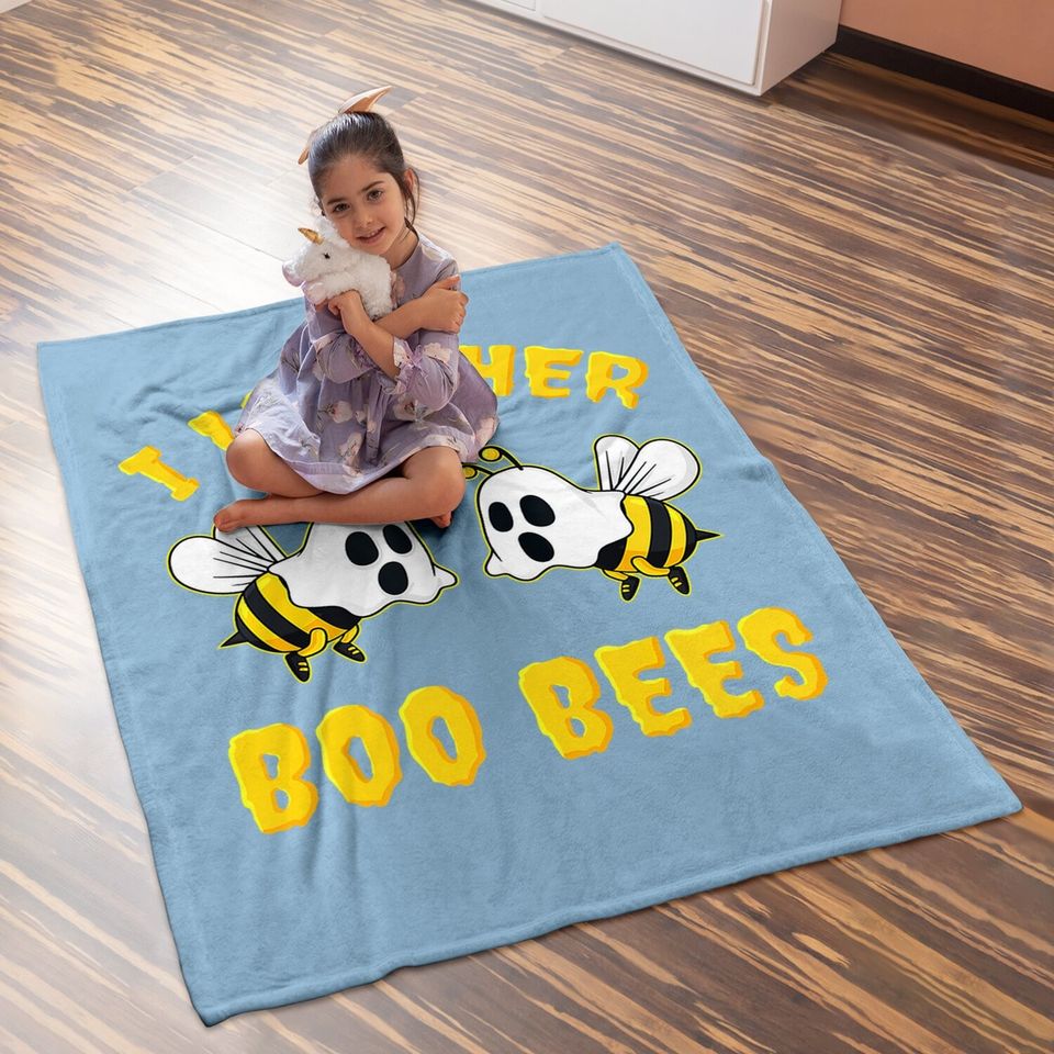 I Love Her Boo Bees Baby Blanket