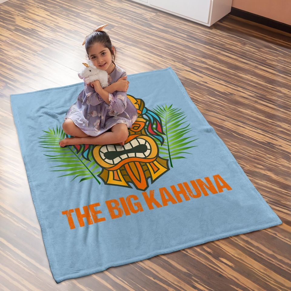 The Big Kahuna Funny Hawaiian Tiki Baby Blanket