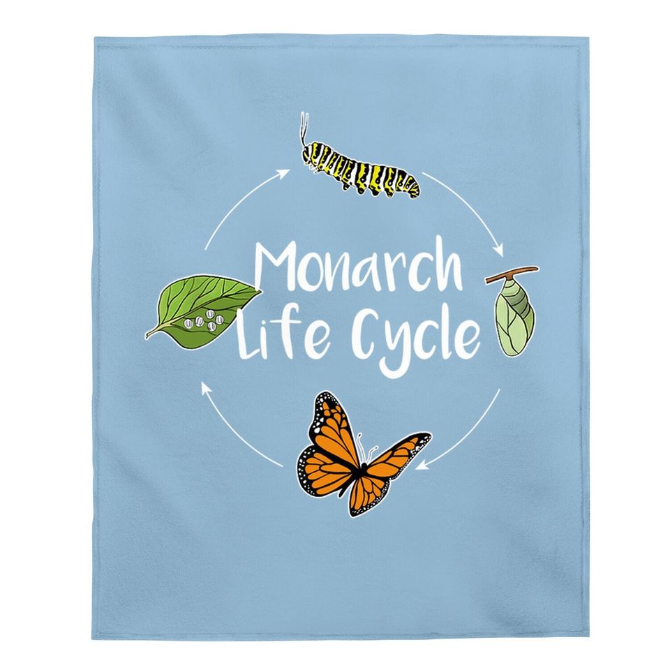 Monarch Life Cycle - Butterfly Caterpillar Gift Baby Blanket