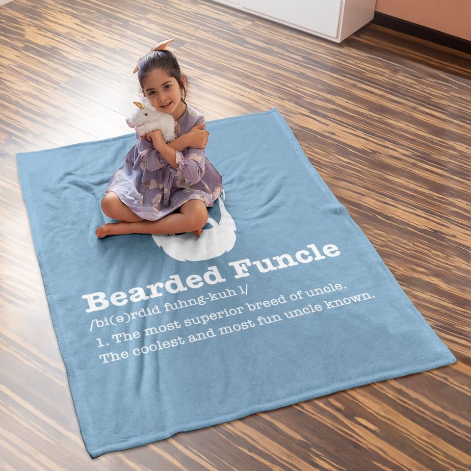 Bearded Funcle Baby Blanket Funny Uncle Vintage Style Baby Blanket