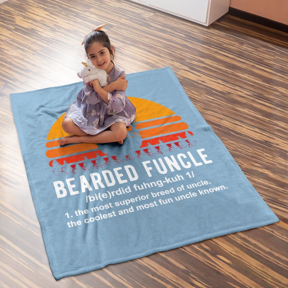 Bearded Funcle Definition Baby Blanket
