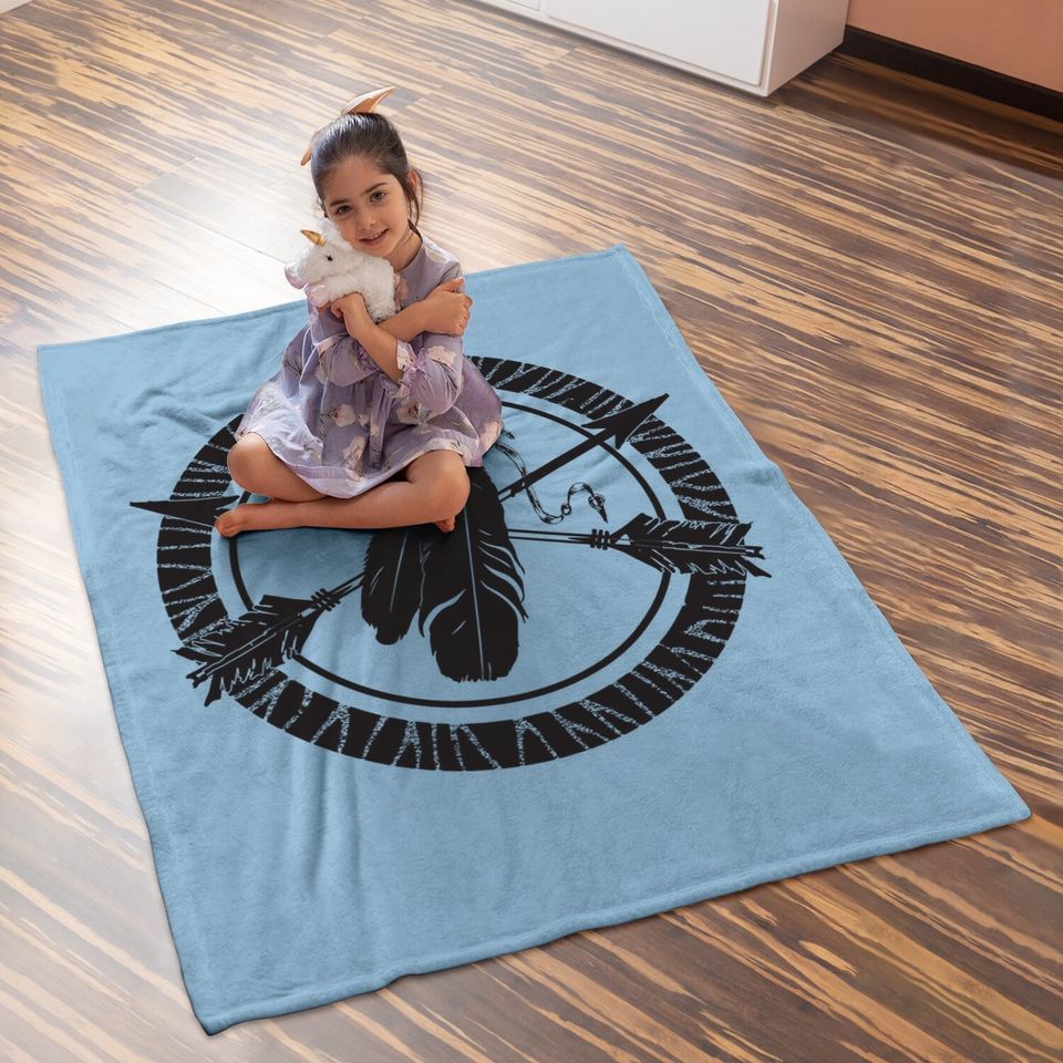 Native American Indian  cross Baby Blanket