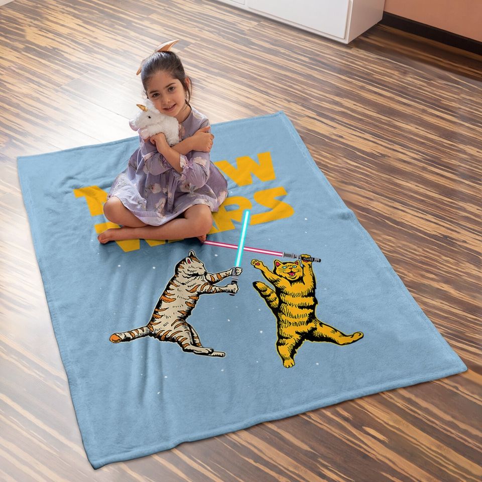 Meow Wars -cat Lover Gift Baby Blanket