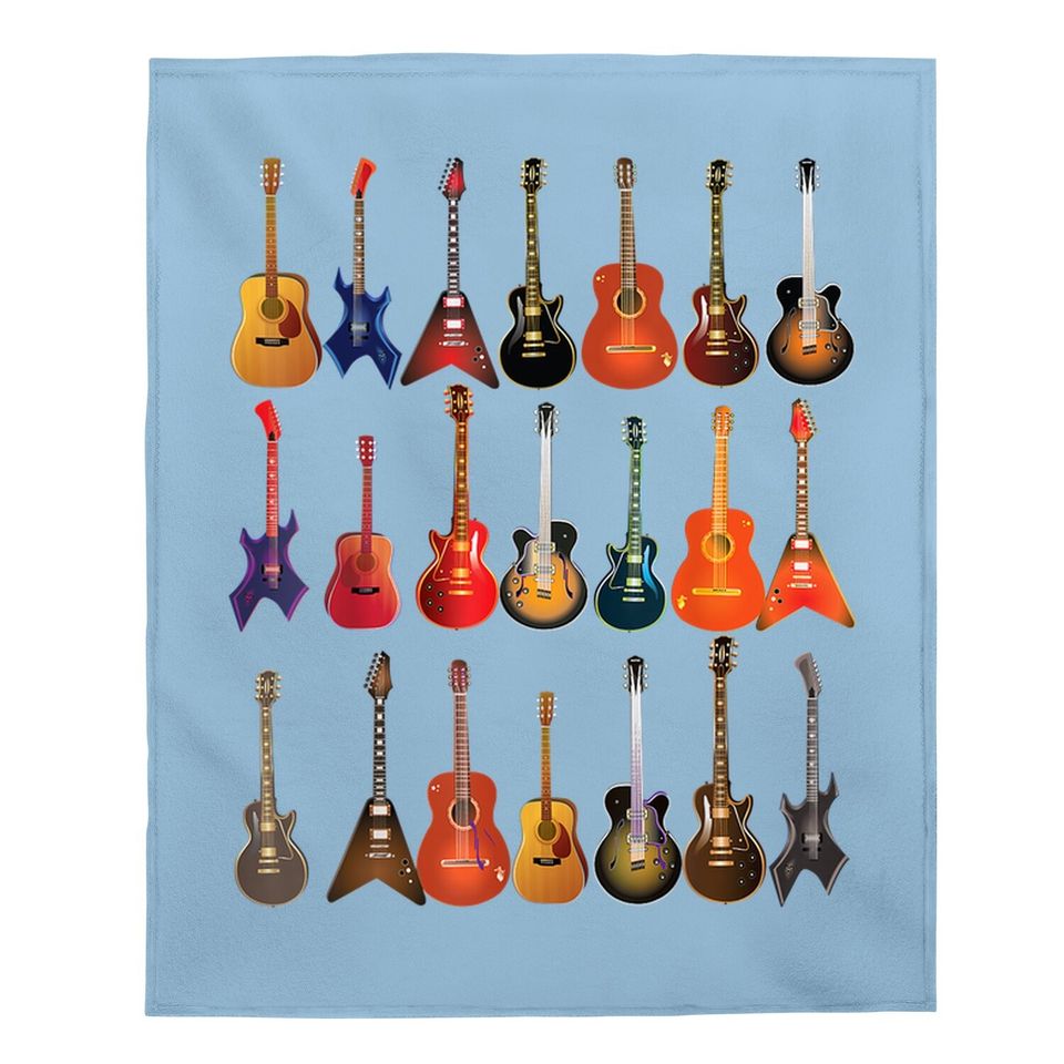 Cute Guitar Rock N Roll Musical Instruments Baby Blanket