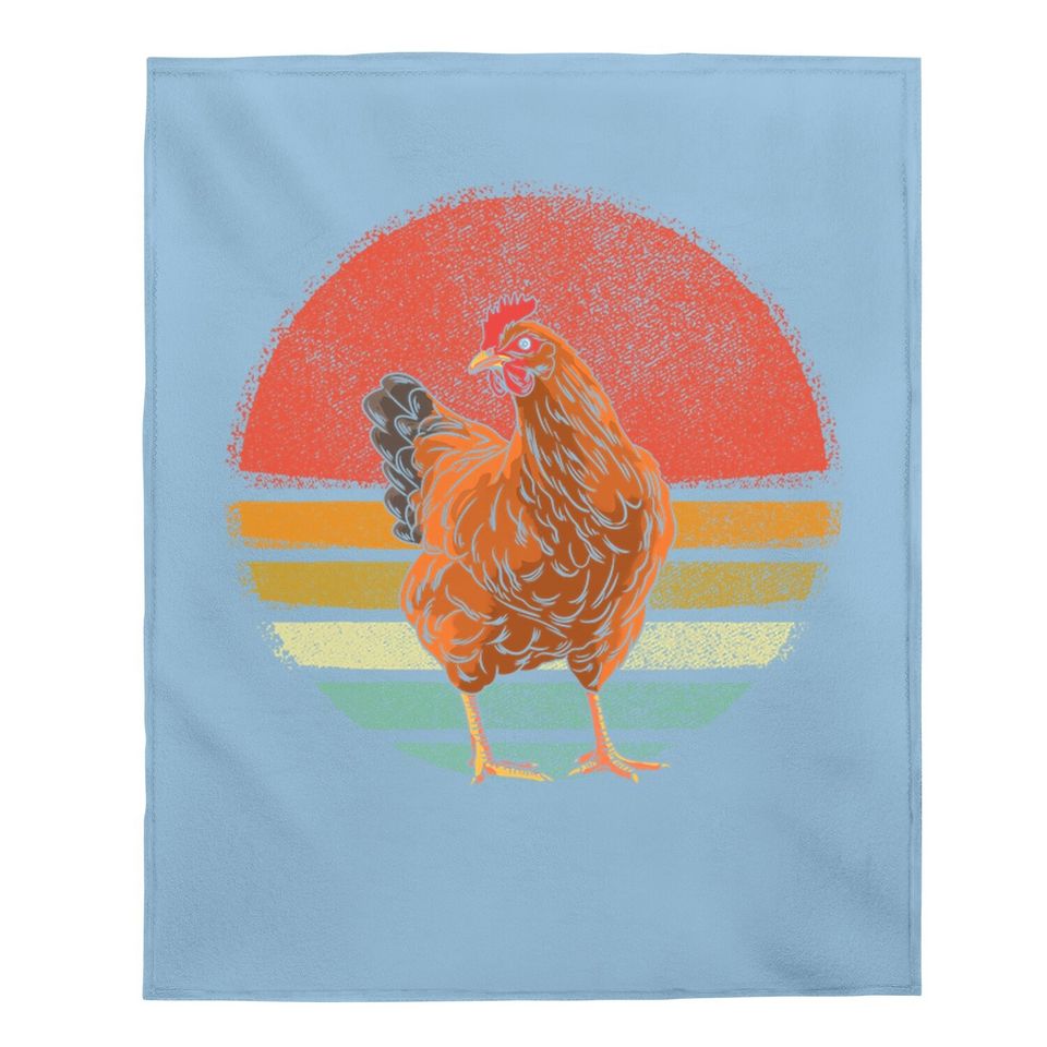 Vintage Chicken Animal Retro Chickens Lover Baby Blanket