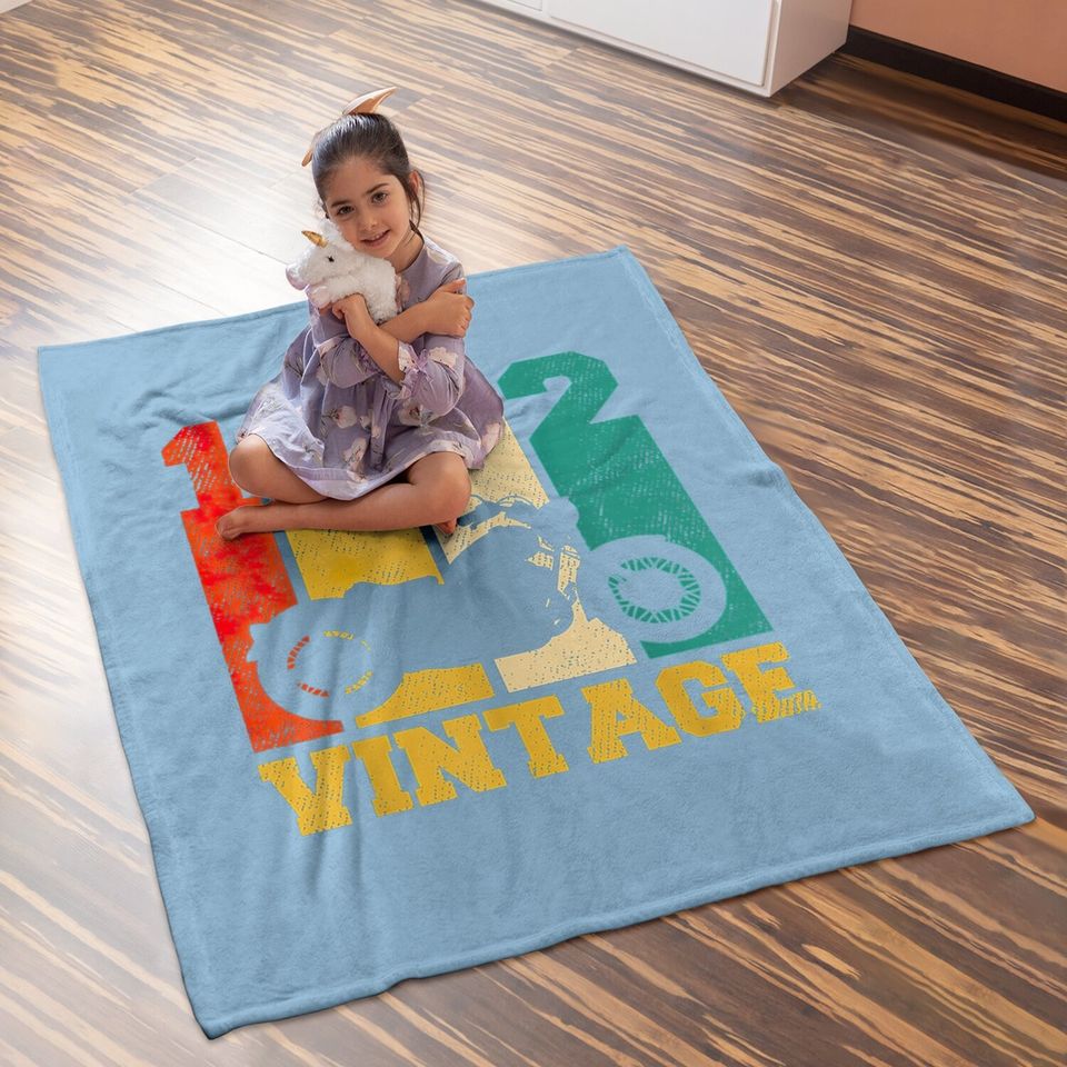 29 Years Old Gifts Vintage 1992 Motorcycle 29th Birthday Baby Blanket