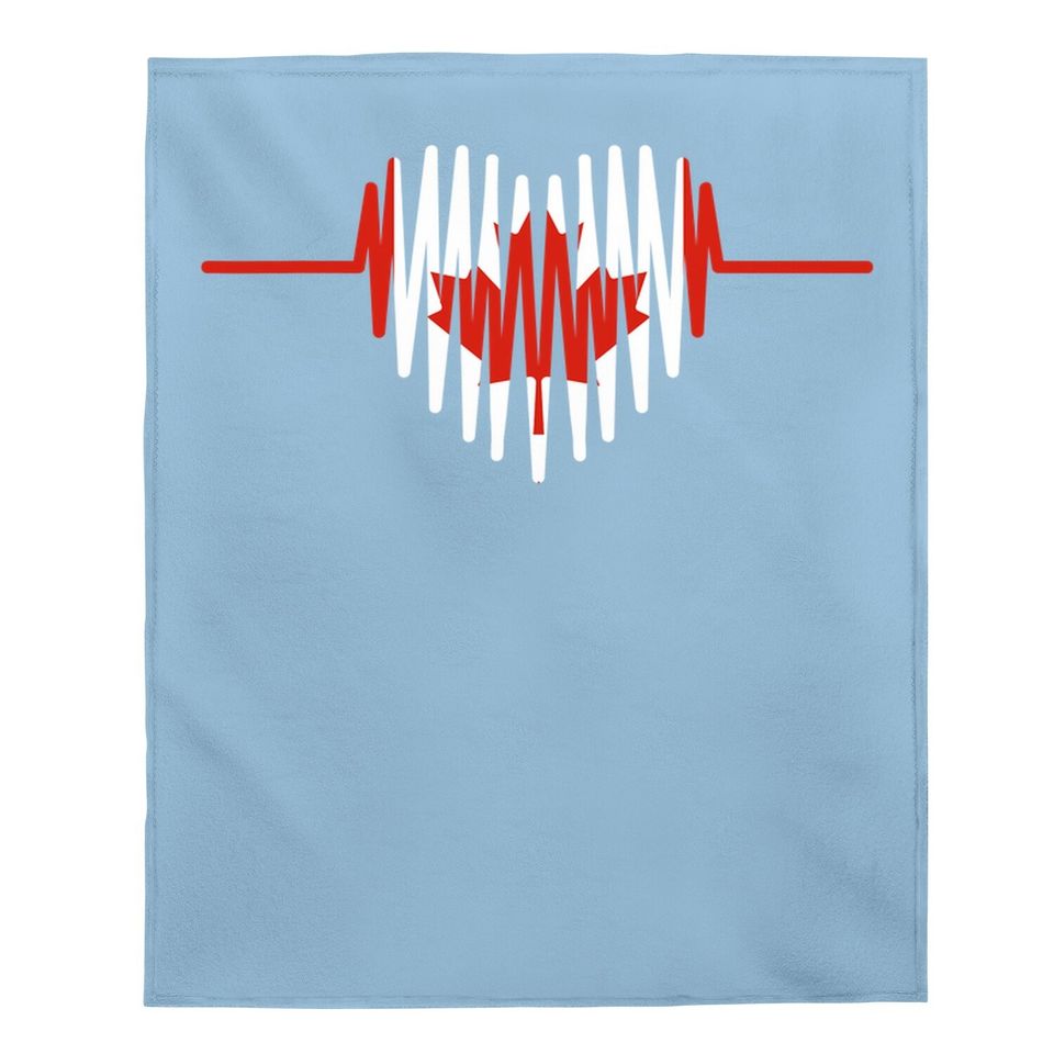 Happy Canada Day Baby Blanket Canadian Heart Beat Rate Nurse Baby Blanket
