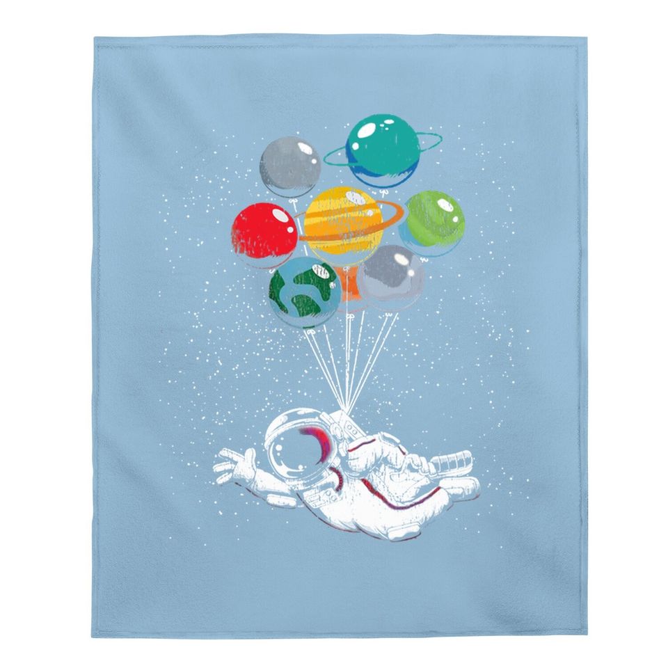 Space Travel Astronaut Planets Balloons Space Science Baby Blanket