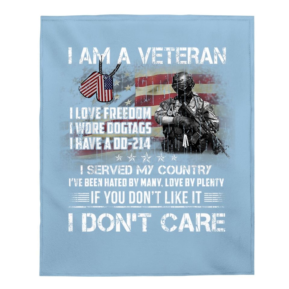 I Am A Veteran I Love Freedom My Country Funny Veteran  baby Blanket