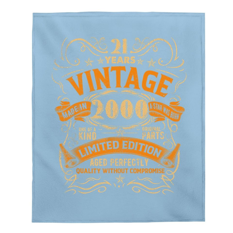 Born In 2000 Vintage 21st Birthday Gift Party Baby Blanket