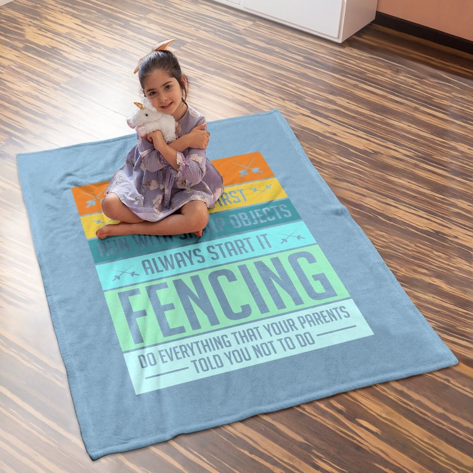 Fencing Baby Blanket Sport Pun For Youth Baby Blanket