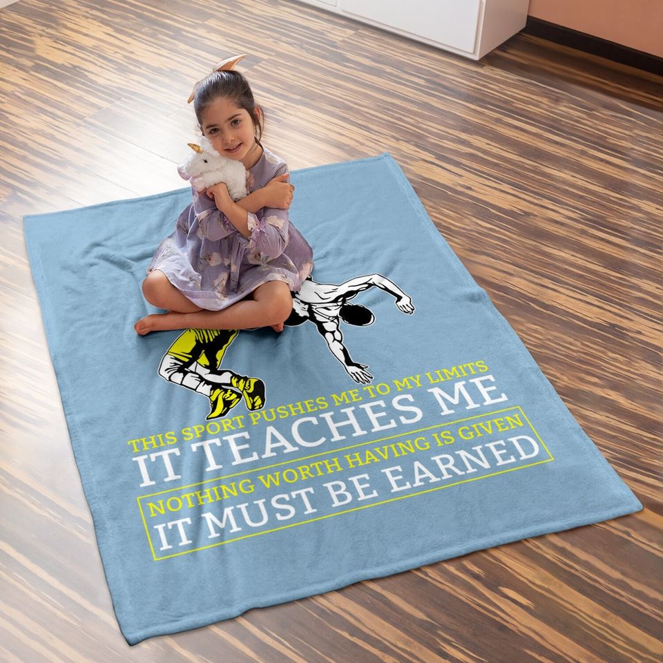 It Must Be Earned Wrestling Baby Blanket