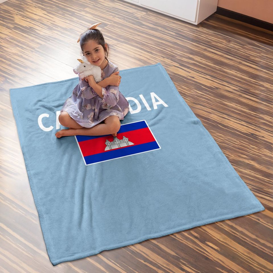 Cambodia Flag Baby Blanket