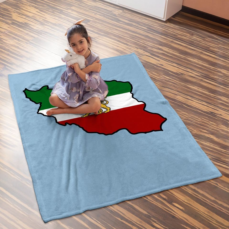 Iran Flag With Lion Baby Blanket
