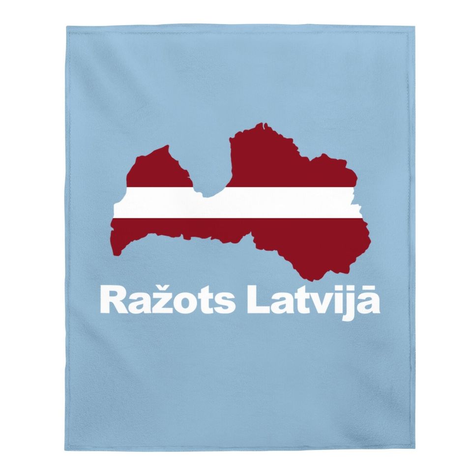 Made In Latvia Flag Proud Latvija Roots Baby Blanket