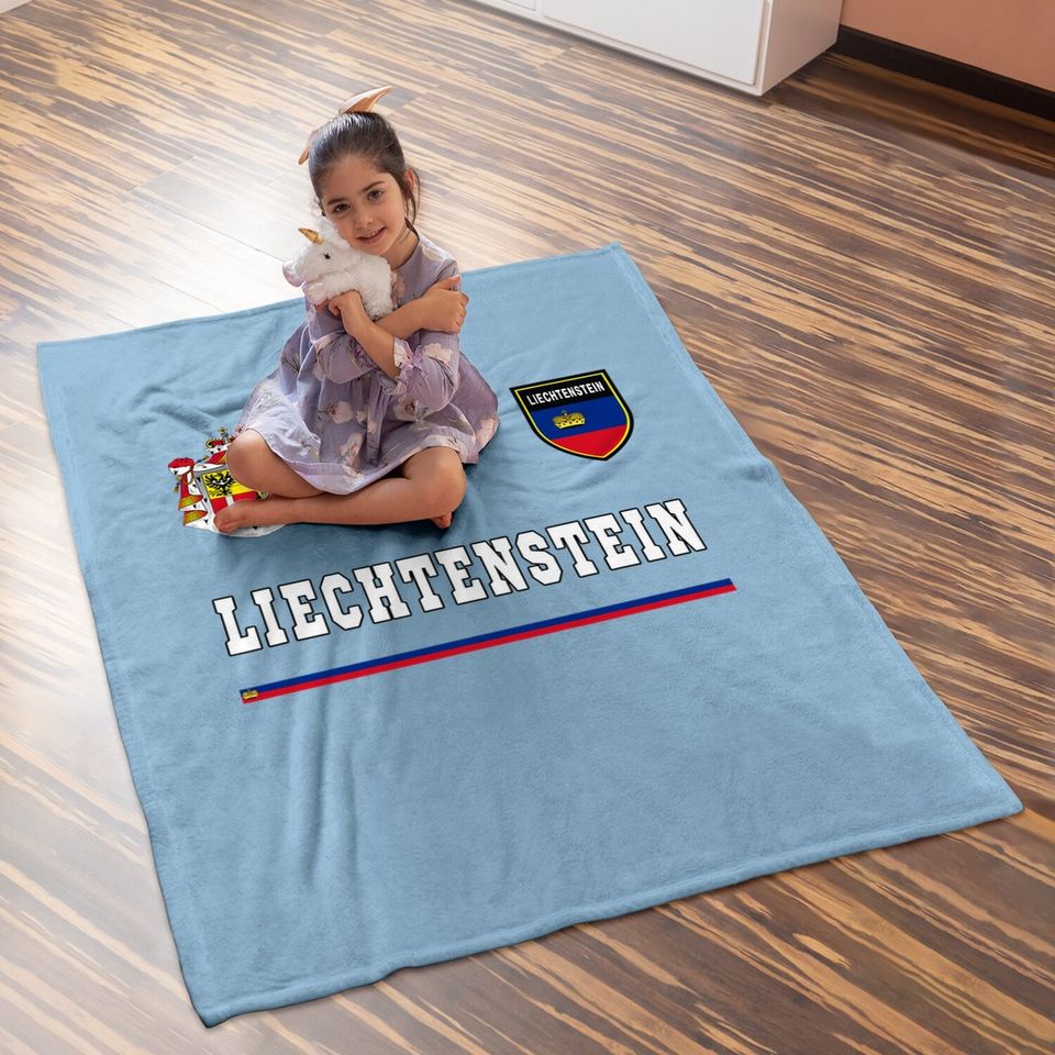 Liechtenstein Flag Football Baby Blanket