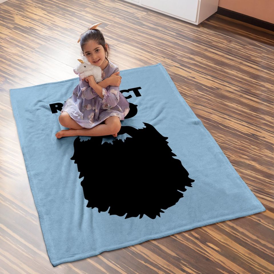 Respect The Beard Novelty Graphic Baby Blanket