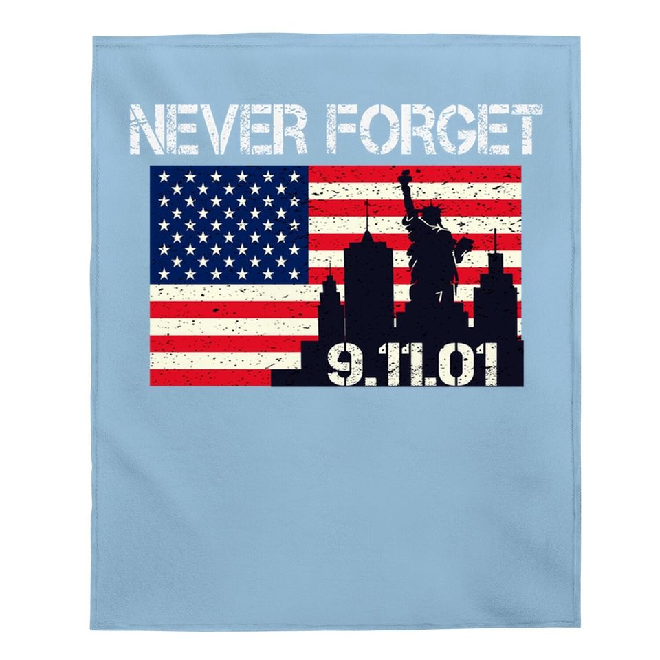 Vintage Never Forget Patriotic 911 Baby Blanket
