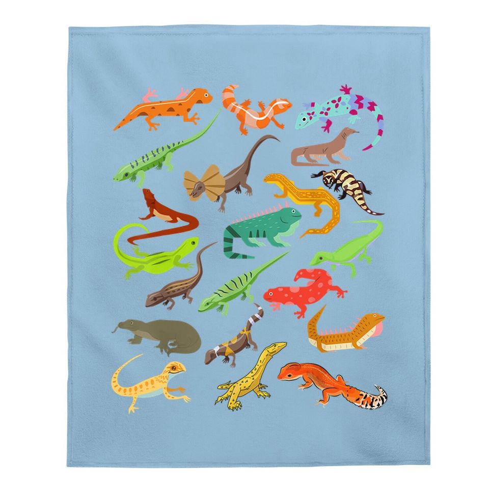 Lizard Collage Baby Blanket