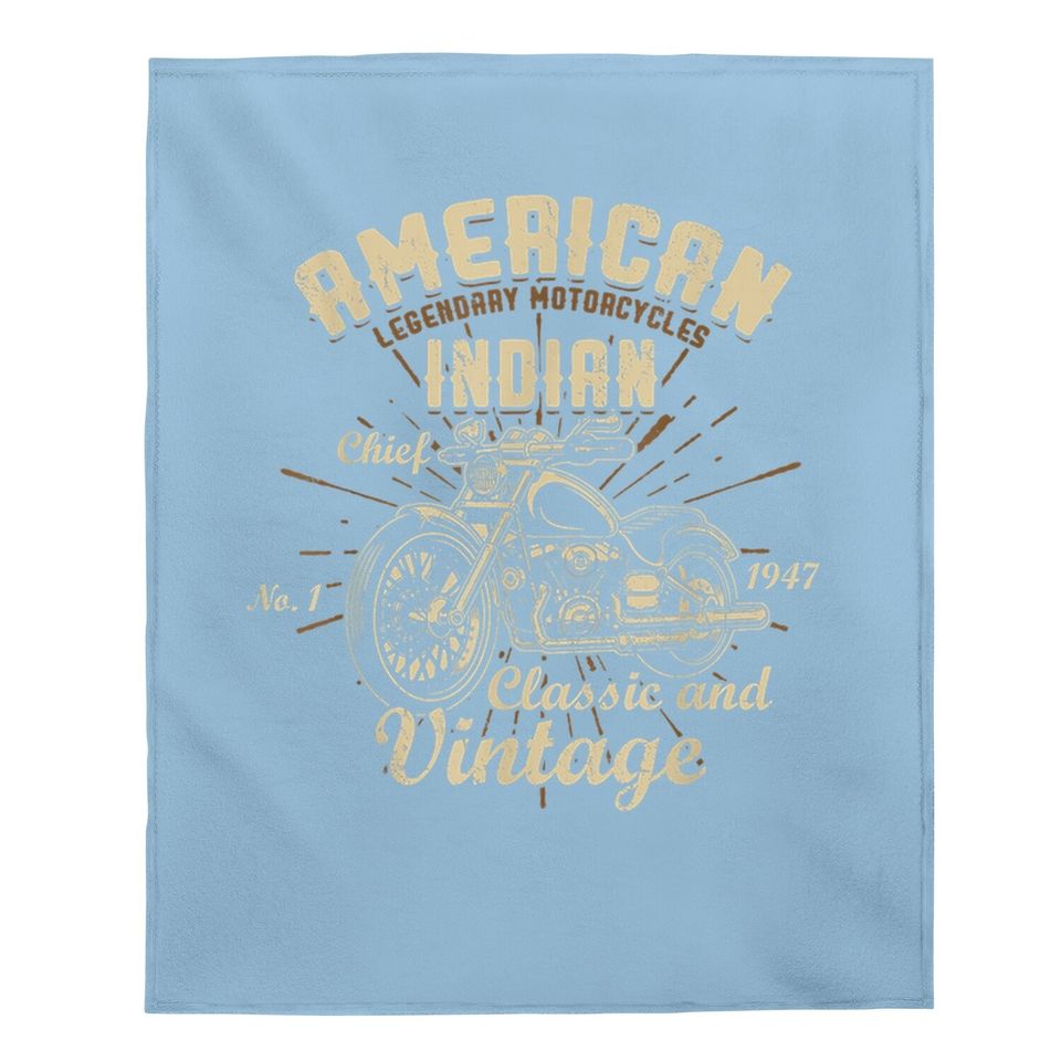 Retro Vintage American Motorcycle Indian Baby Blanket