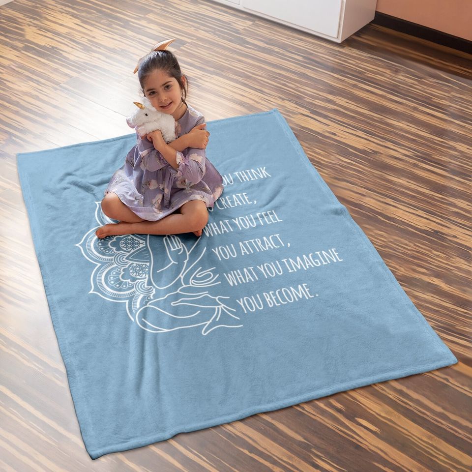 Law Of Attraction Spiritual Buddha Meditation Quote Baby Blanket
