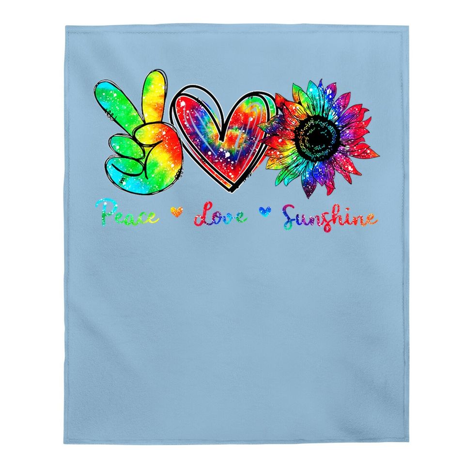 Peace Love Sunshine Sunflower Hippie Tie Dye Baby Blanket