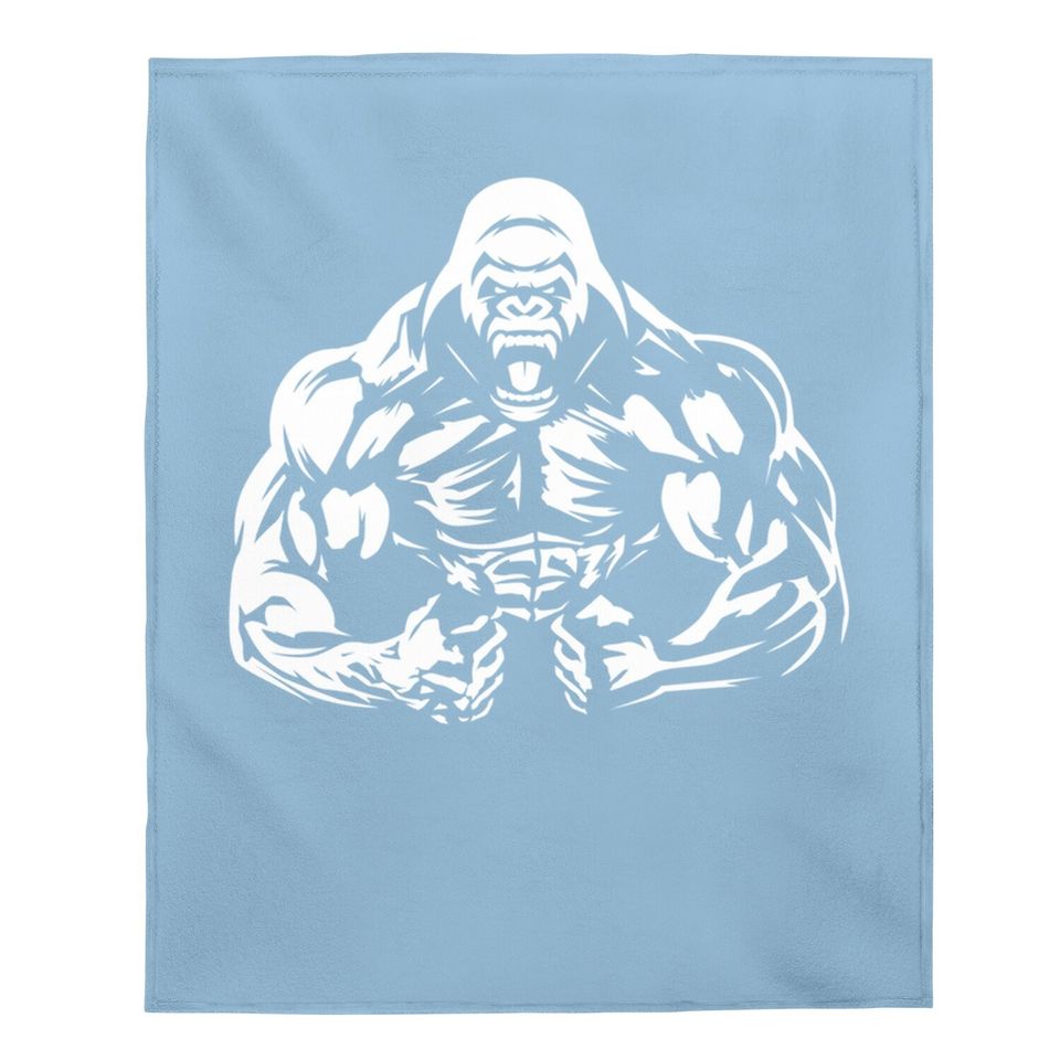 Bodybuilding Gorilla For The Next Workout In The Gym Baby Blanket