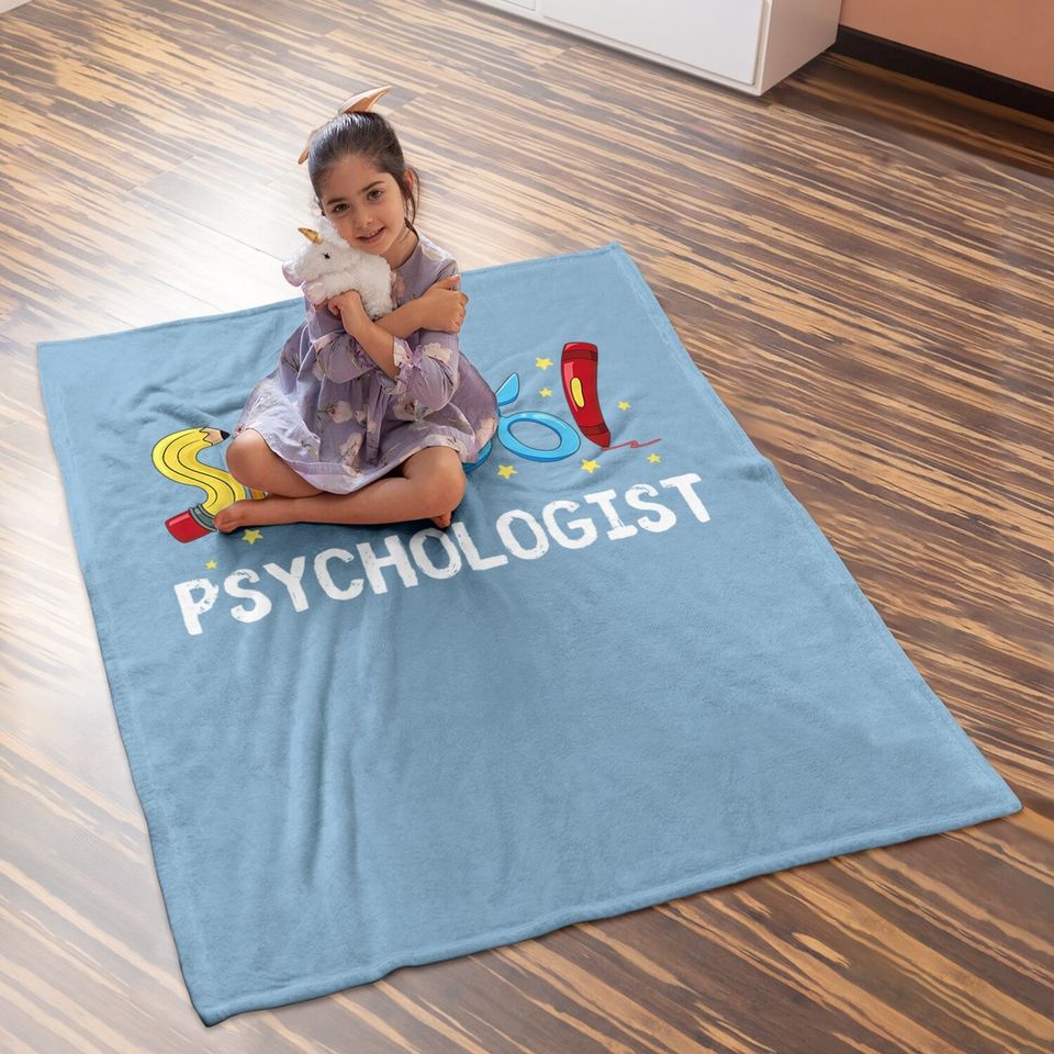 School Psychologist Cute Gift Psych Therapist Appreciation Baby Blanket