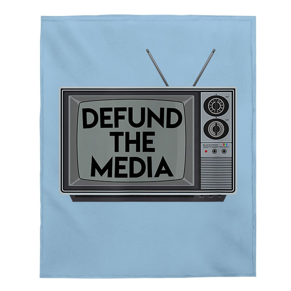Defund The Media Retro Television Baby Blanket