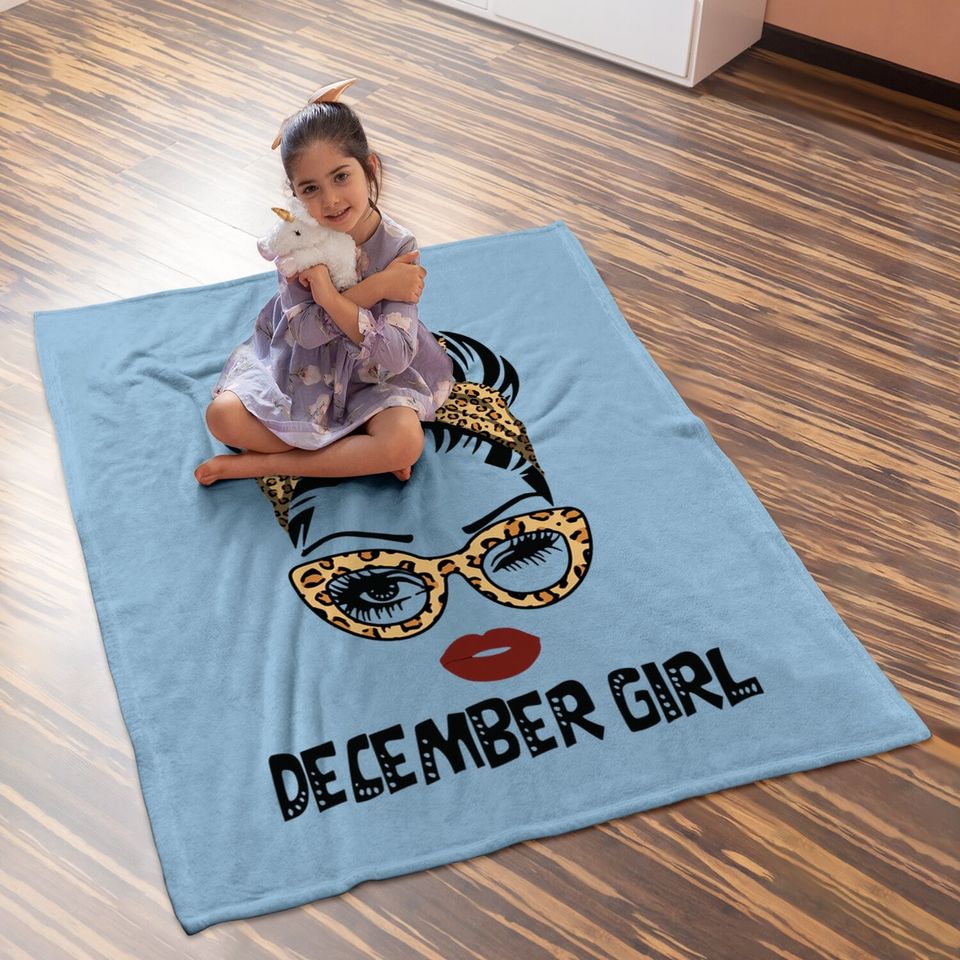 December Birthday Costume Leopard Prints Girl Baby Blanket