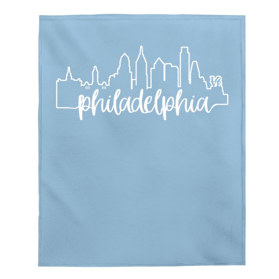 Philadelphia City Skyline Philly Love Gift Baby Blanket
