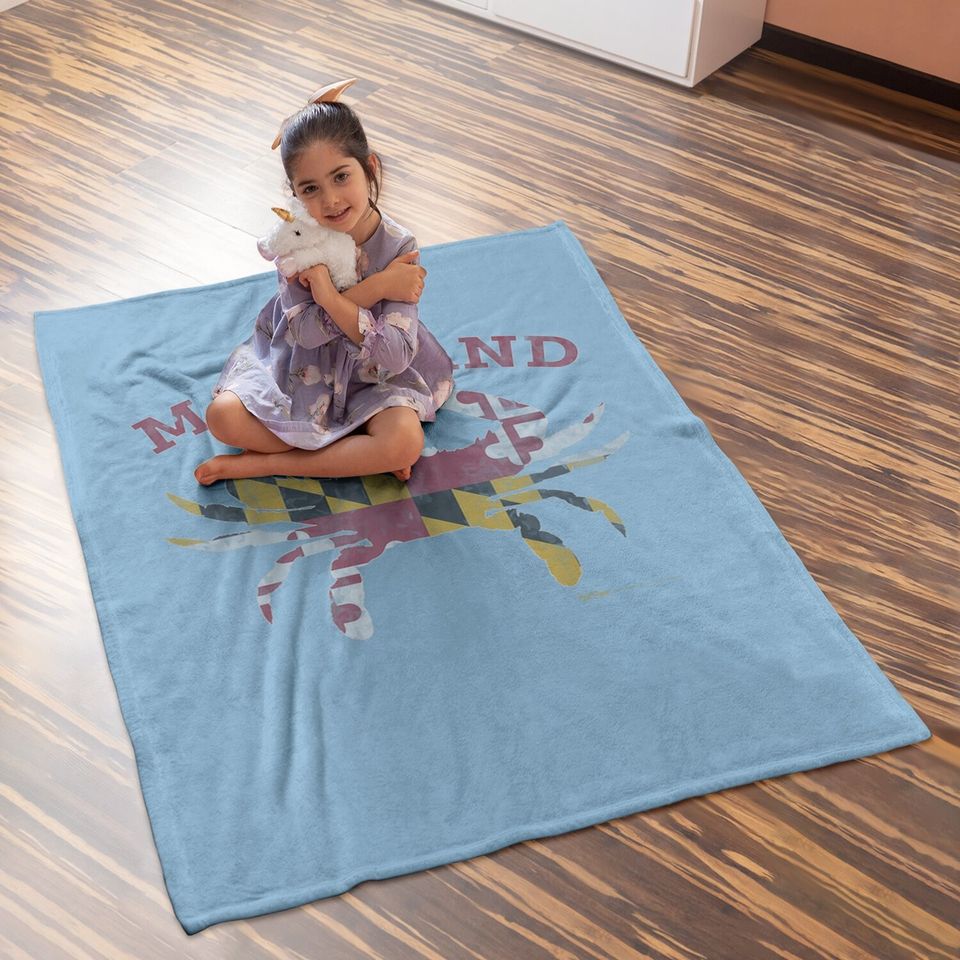 Maryland State Blue Crab Pride Flag Baby Blanket