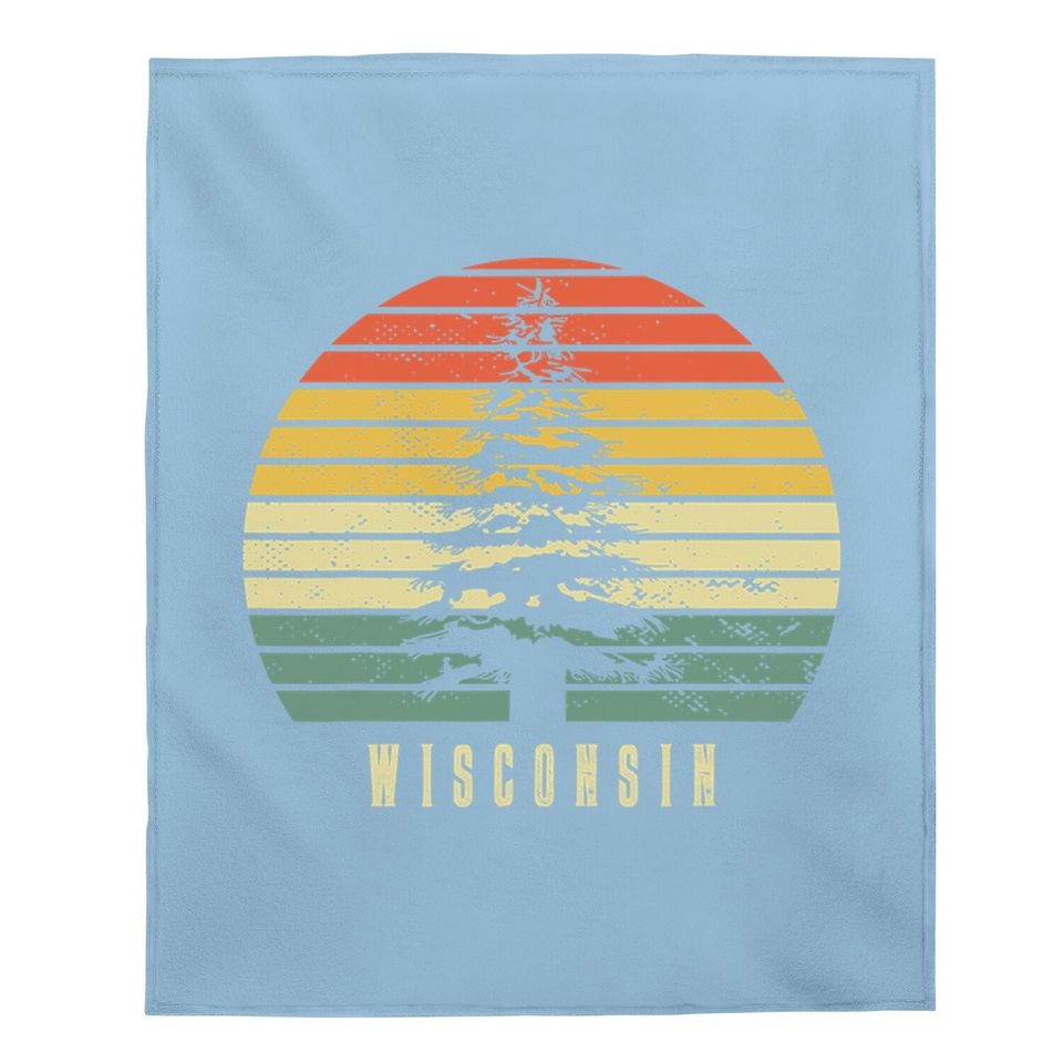 Wisconsin State Park Pine Tree Gift Residents Baby Blanket