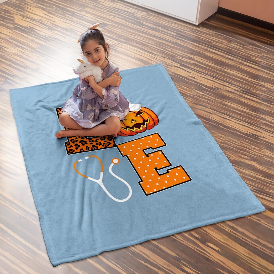 Love Nurse Halloween Baby Blanket