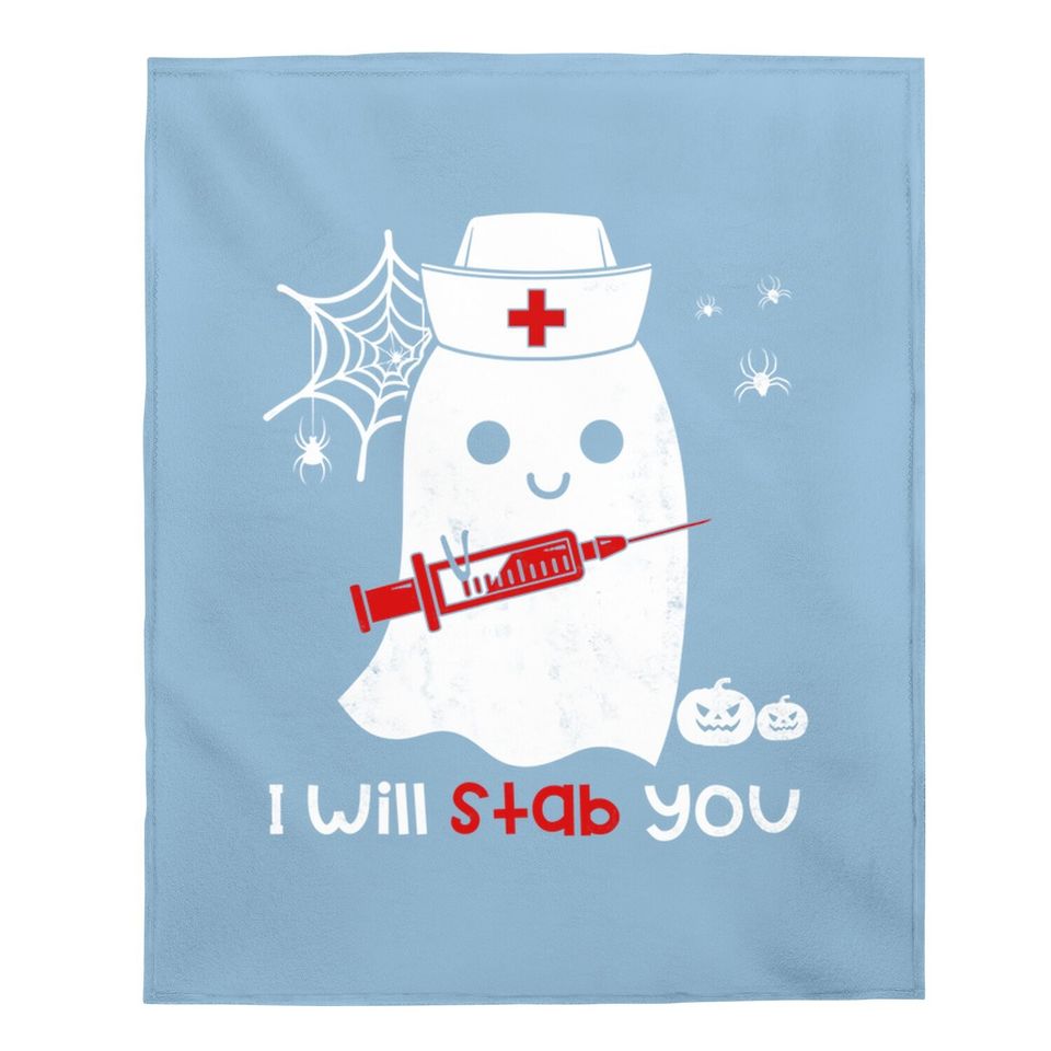 Nurse Ghost I Will Stab You Baby Blanket