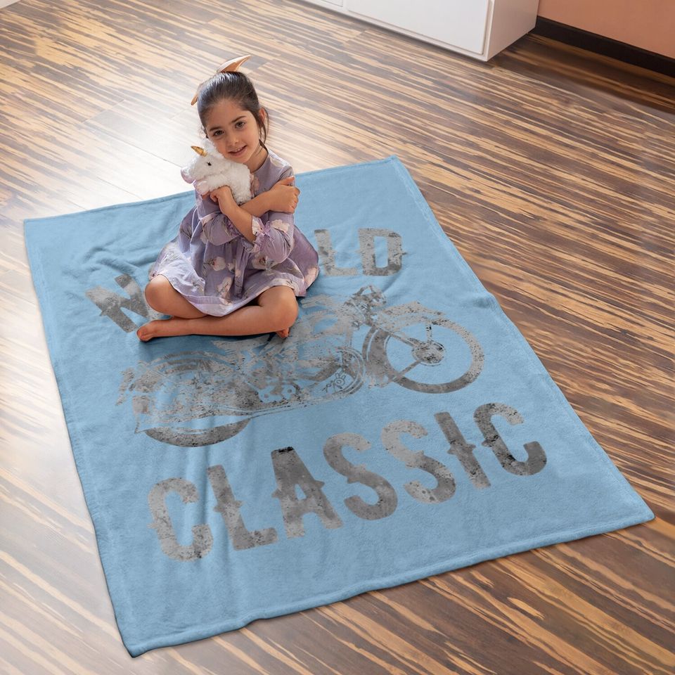 Not Old Classic Vintage Motorcycle Baby Blanket