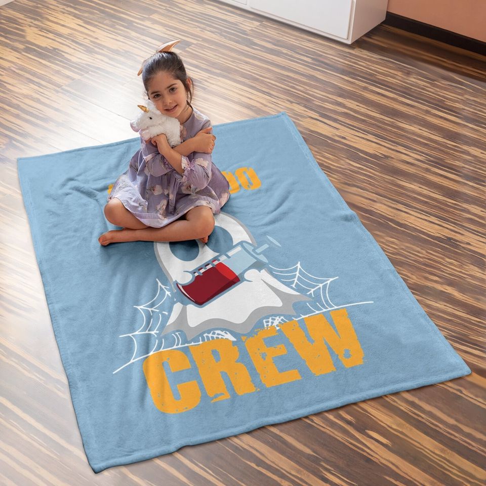 Vaccination Boo Boo Crew Nurse Halloween Baby Blanket