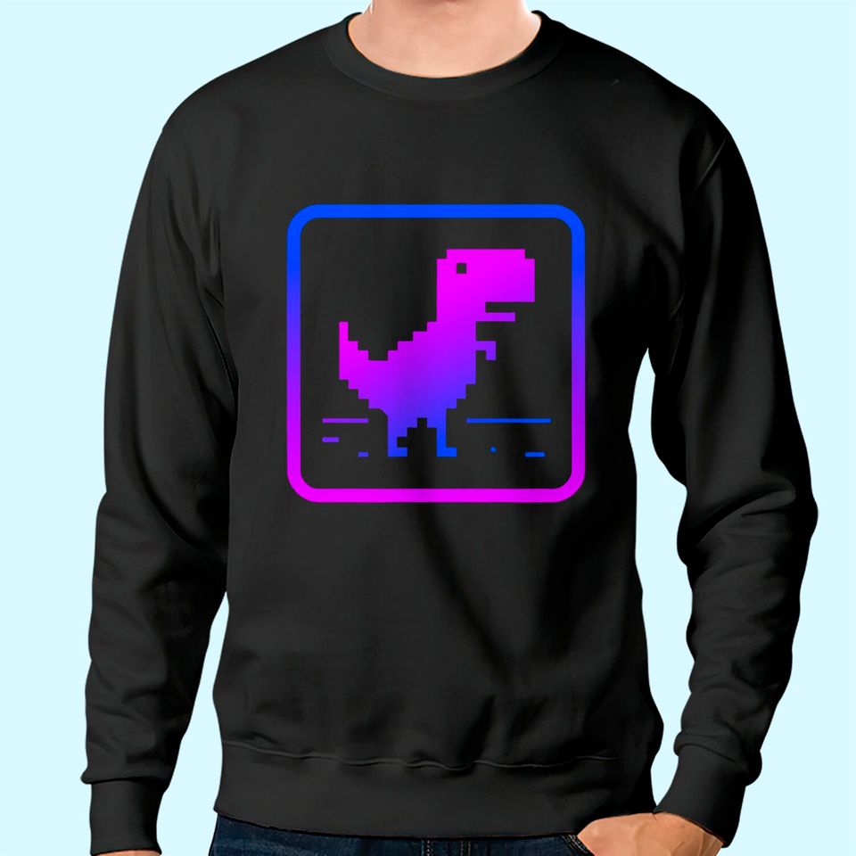 No Internet Dinosaur Graphic Design Sweatshirt