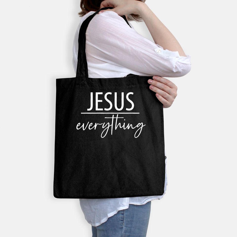 Jesus Over Everything Tote Bag, Love, Grace, Faith, Jesus Everything Tote Bag